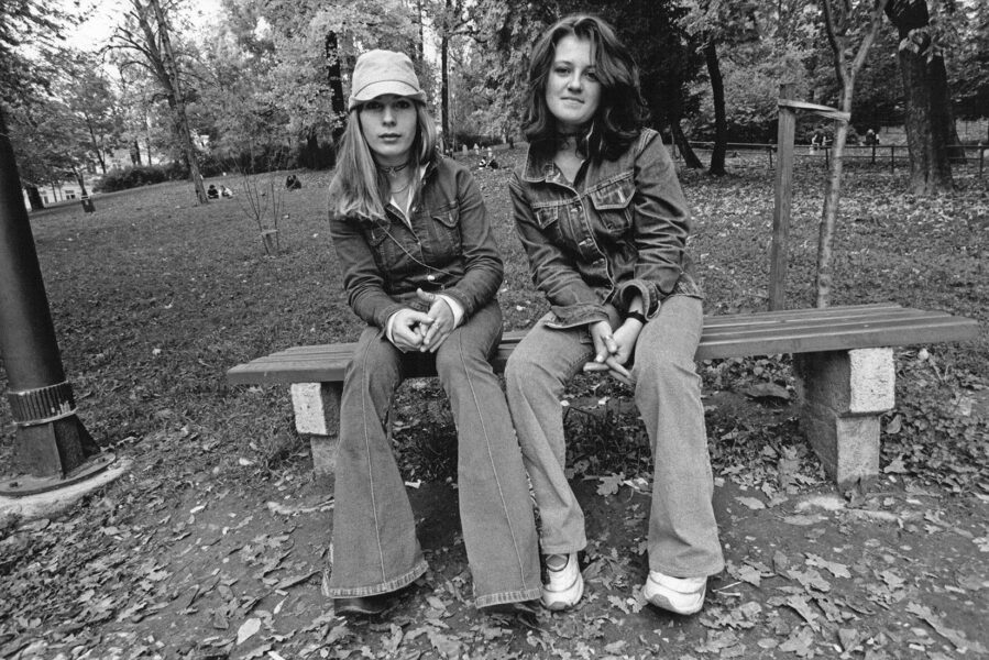 Maja and Irma in local park, Sarajevo, Bosnia and Herzigovina