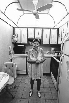 Ida making coffee in her kitchen, Delray Beach, Florida