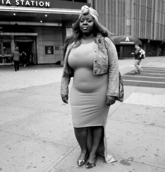 Woman Wearing Skintight Dress, Midtown, NYC