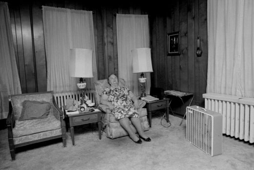 Woman in Armchair with Fan, Yonkers, NY
