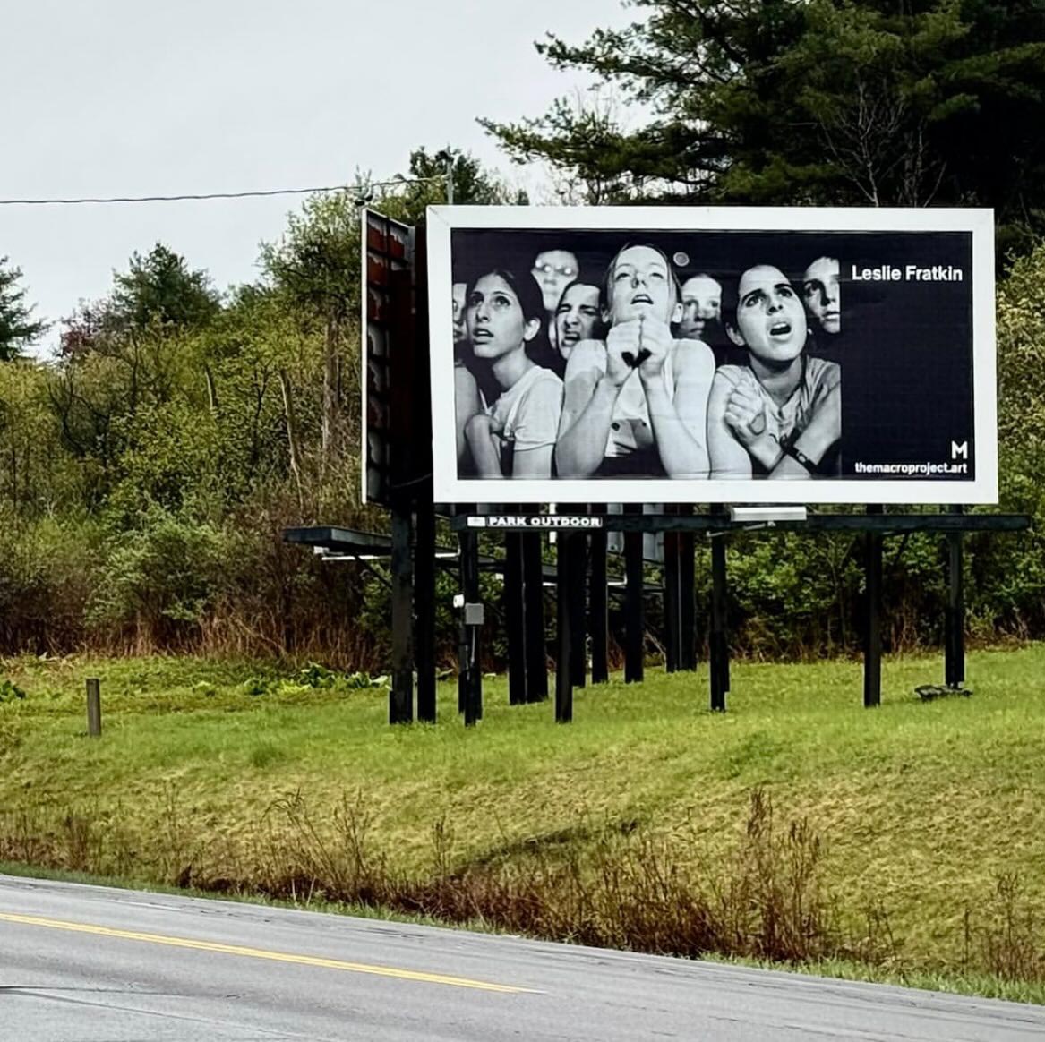 Leslie Fratkin photograph on billboard for the MACRO Project.